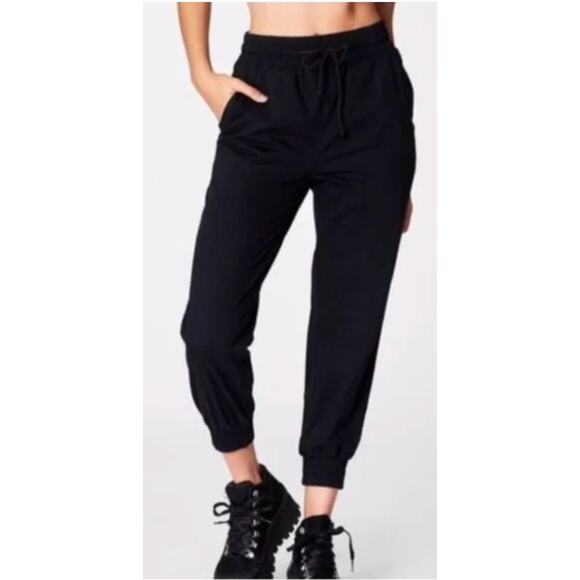 Carmar Black Cotton Twill Joggers size 10 - Picture 1 of 9